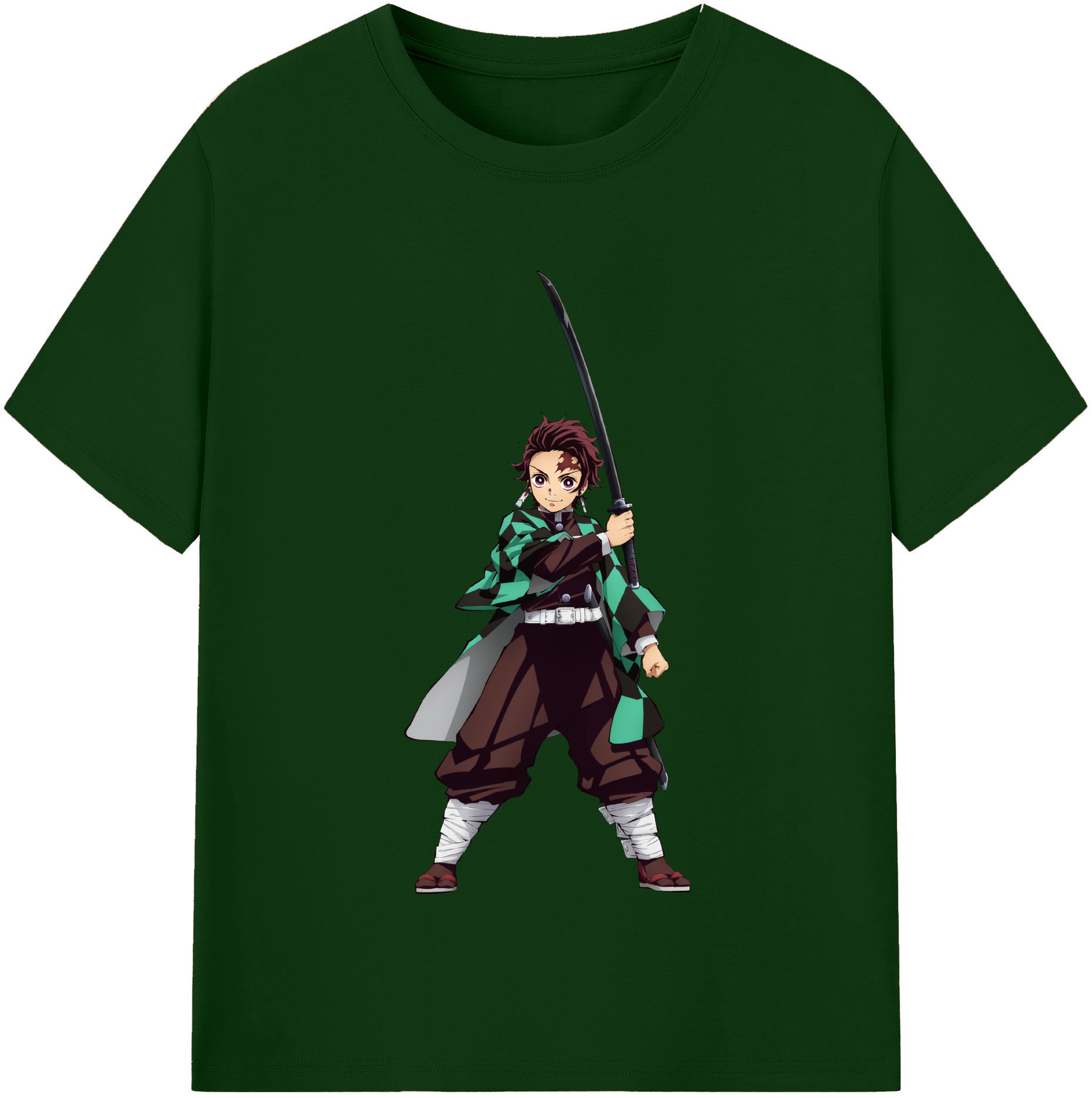（画像用） 鬼滅の刃 竈門 炭治郎／かまど たんじろう Kamado Tanjirou 綿100％半袖Tシャツ（フロントプリント）